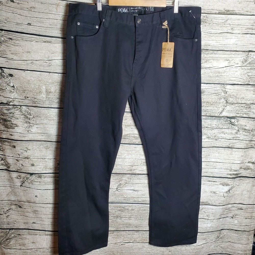 Reg $98.00 PD&C Black Slim Straight Jeans Size 42X30